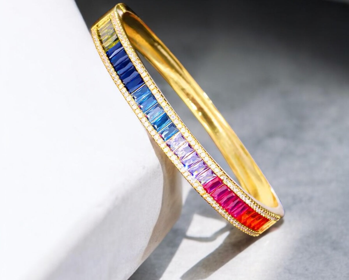 Rainbow Armreifen Gold/ Strass