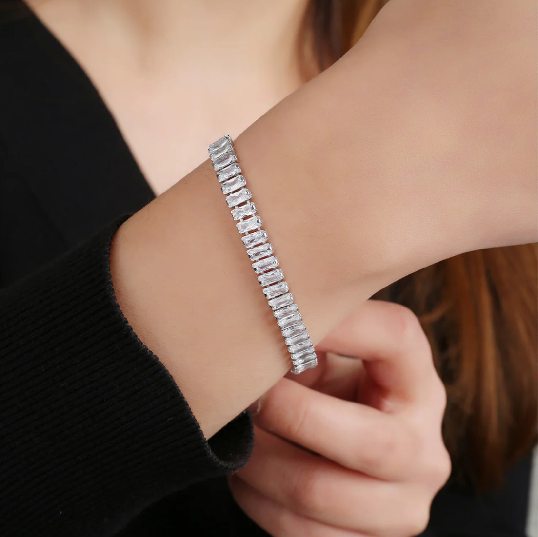 Aurola Armreifen Silber/ Strass